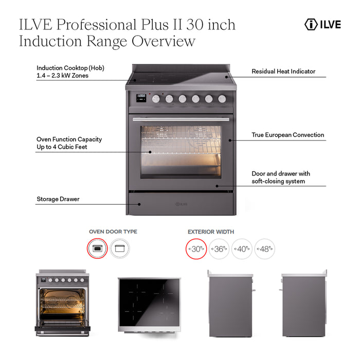 ILVE Professional Plus II 30-Inch Induction Range - UPI304WMP