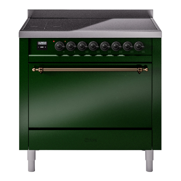 ILVE Nostalgie II 36" Electric Range with 6 Induction Elements Solid Door - UPI366QNMP