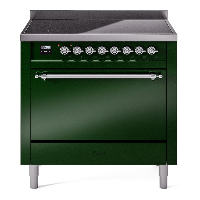 ILVE Nostalgie II 36" Electric Range with 6 Induction Elements Solid Door - UPI366QNMP