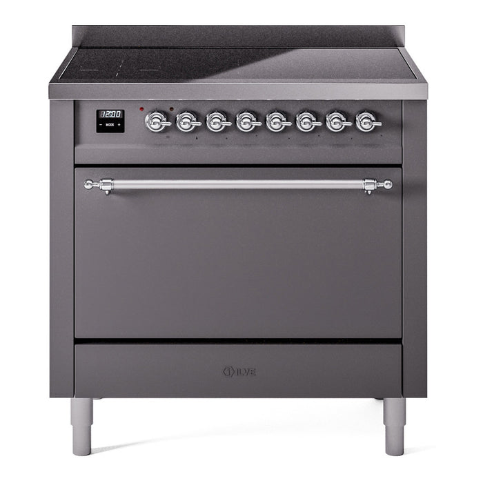 ILVE Nostalgie II 36" Electric Range with 6 Induction Elements Solid Door - UPI366QNMP