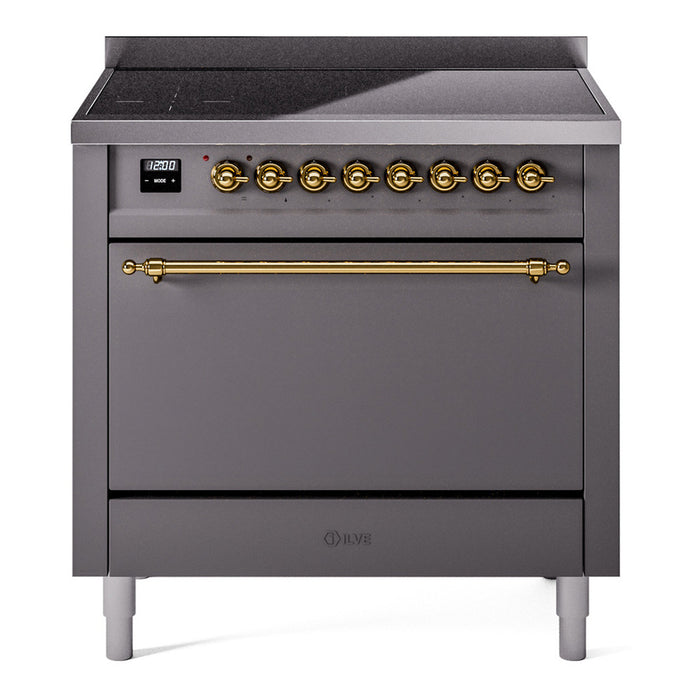 ILVE Nostalgie II 36" Electric Range with 6 Induction Elements Solid Door - UPI366QNMP