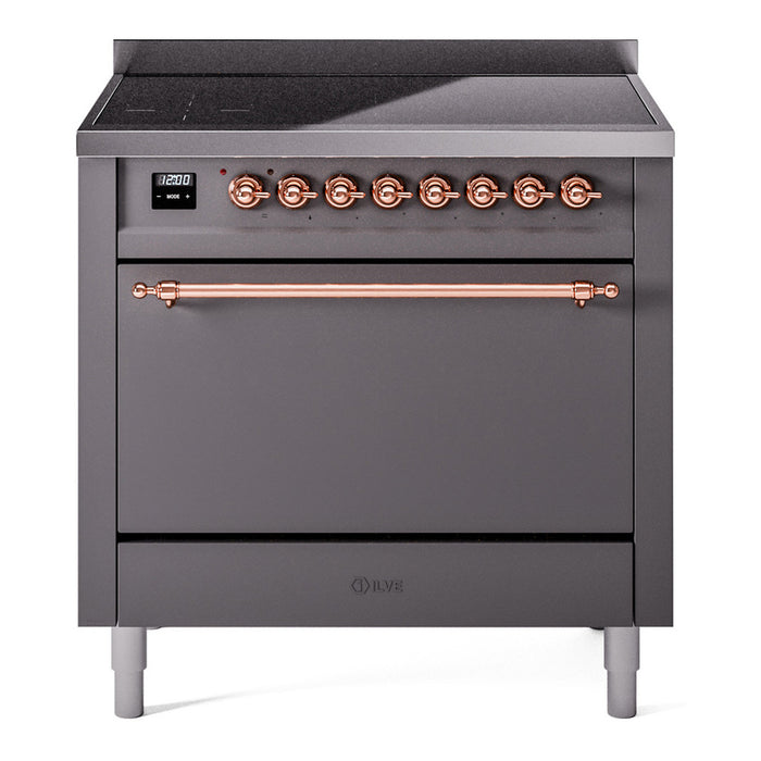 ILVE Nostalgie II 36" Electric Range with 6 Induction Elements Solid Door - UPI366QNMP