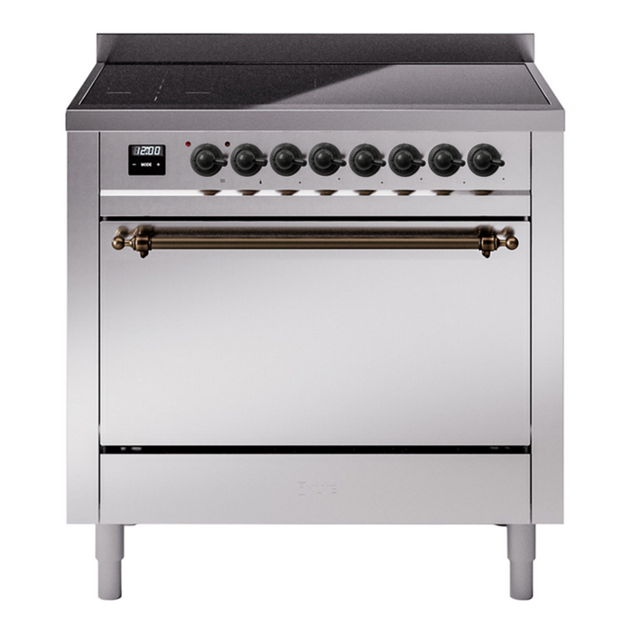 ILVE Nostalgie II 36" Electric Range with 6 Induction Elements Solid Door - UPI366QNMP