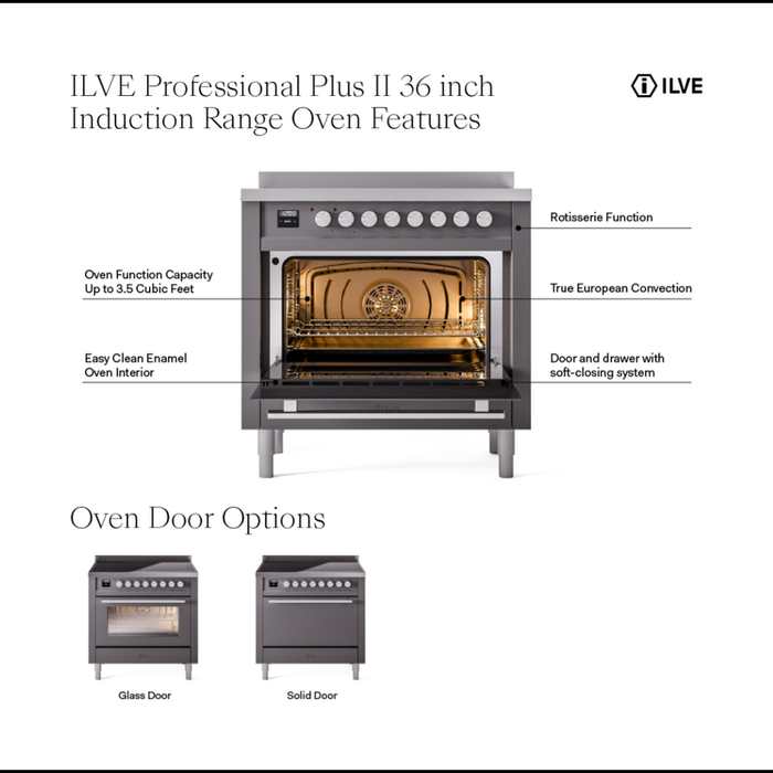ILVE Professional Plus II 36-Inch Induction Range - UPI366WMP