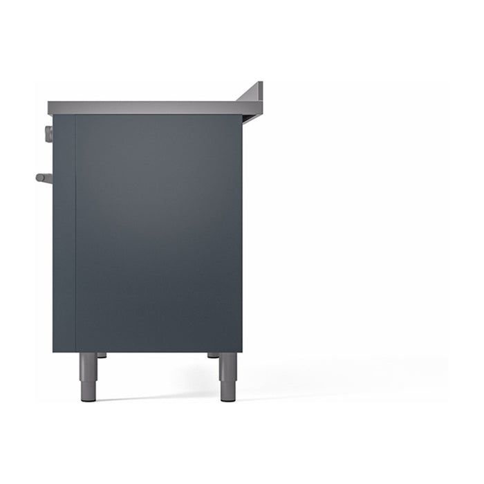 ILVE Professional Plus II 48" Electric Range with 6 Induction Elements Solid Door with Stainless Steel knobs - UPI486QMP