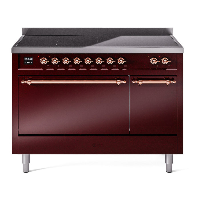 ILVE Nostalgie II 48" Electric Range with 6 Induction Elements Solid Door - UPI486QNMP