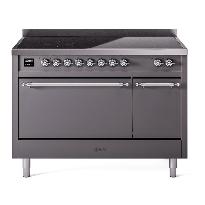 ILVE Nostalgie II 48" Electric Range with 6 Induction Elements Solid Door - UPI486QNMP