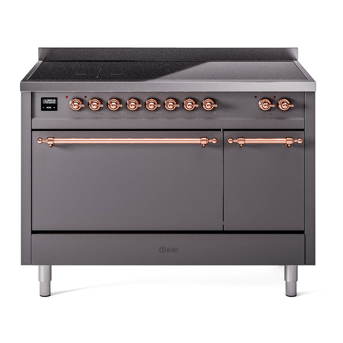 ILVE Nostalgie II 48" Electric Range with 6 Induction Elements Solid Door - UPI486QNMP