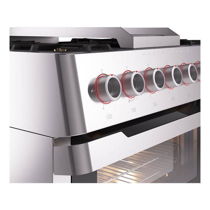 ILVE 36" Panoramagic Freestanding Single Oven Dual Fuel Range with 5 Sealed Burners and Griddle - UPM09FDS3