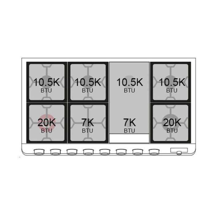 ILVE 48" Panoramagic Series Freestanding Double Oven Dual Fuel Range with 8 Sealed Burners and Griddle - UPM12FDS3
