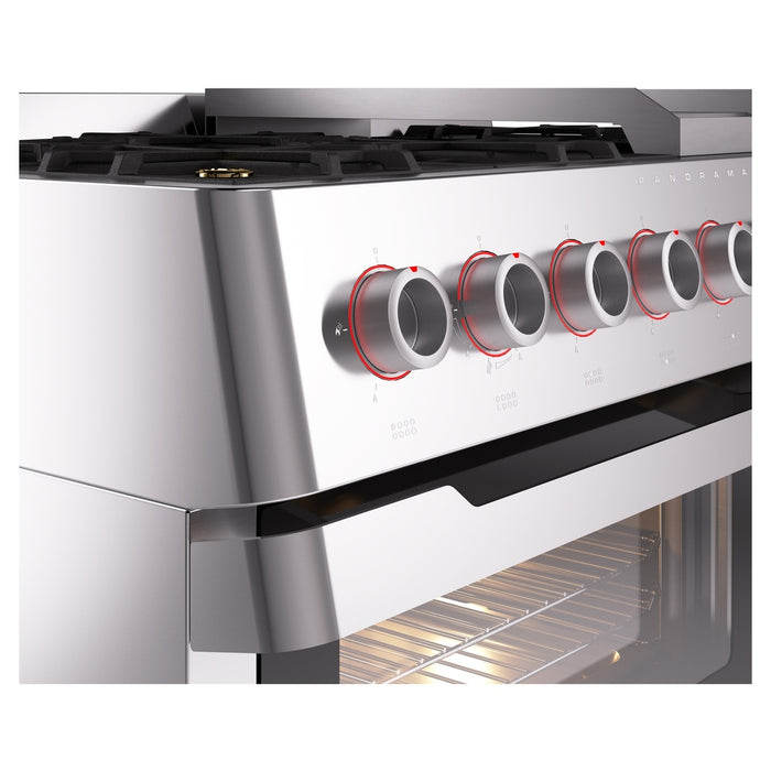 ILVE 48" Panoramagic Series Freestanding Double Oven Dual Fuel Range with 8 Sealed Burners and Griddle - UPM12FDS3
