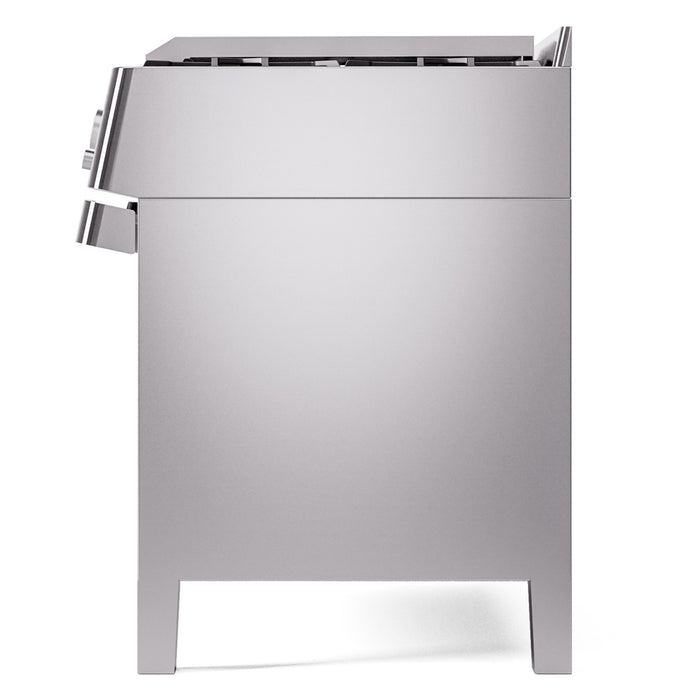 ILVE 48" Panoramagic Series Freestanding Double Oven Dual Fuel Range with 8 Sealed Burners and Griddle - UPM12FDS3