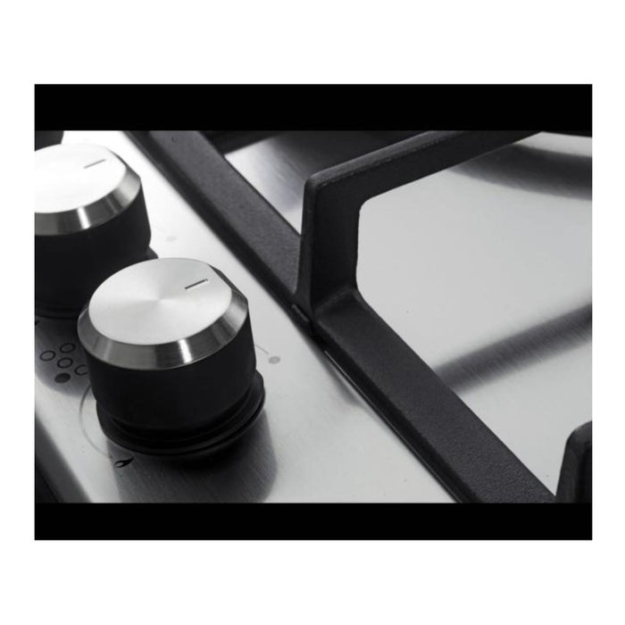 Verona VDGCT212FSS 12 inch Italian-Made Gas Cooktop with 2 Brass Burners and Continuous Cast Iron Grates in Stainless Steel