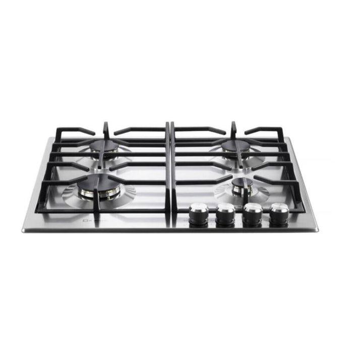Verona VDGCT424FSS 24 inch Italian-Made Gas Cooktop with 4 Brass Burners and Continuous Cast Iron Grates in Stainless Steel