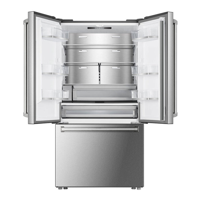 Verona VEBFD3620WIFS 36 inch French Door Counter-Depth Refrigerator with 20.2 cu. ft. Total Capacity, Internal Water Dispenser, Automatic Ice Maker in Stainless Steel
