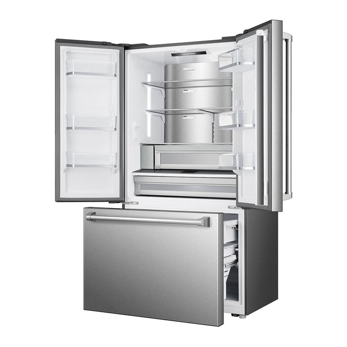 Verona VEBFD3620WIFS 36 inch French Door Counter-Depth Refrigerator with 20.2 cu. ft. Total Capacity, Internal Water Dispenser, Automatic Ice Maker in Stainless Steel