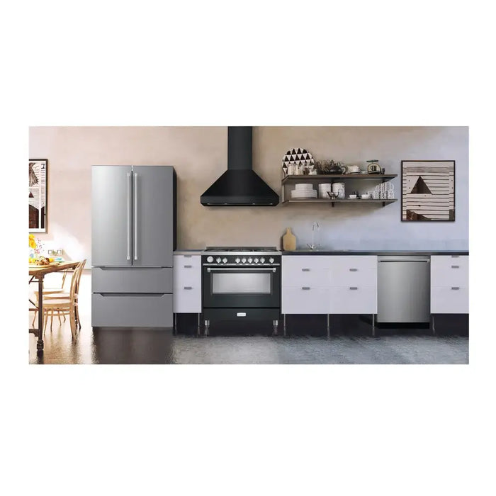 Verona 36 Inch Designer Chimney Wall Range Hood with 600 CFM, 4 Fan Speeds