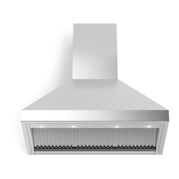 Verona 36 Inch Designer Chimney Wall Range Hood with 600 CFM, 4 Fan Speeds