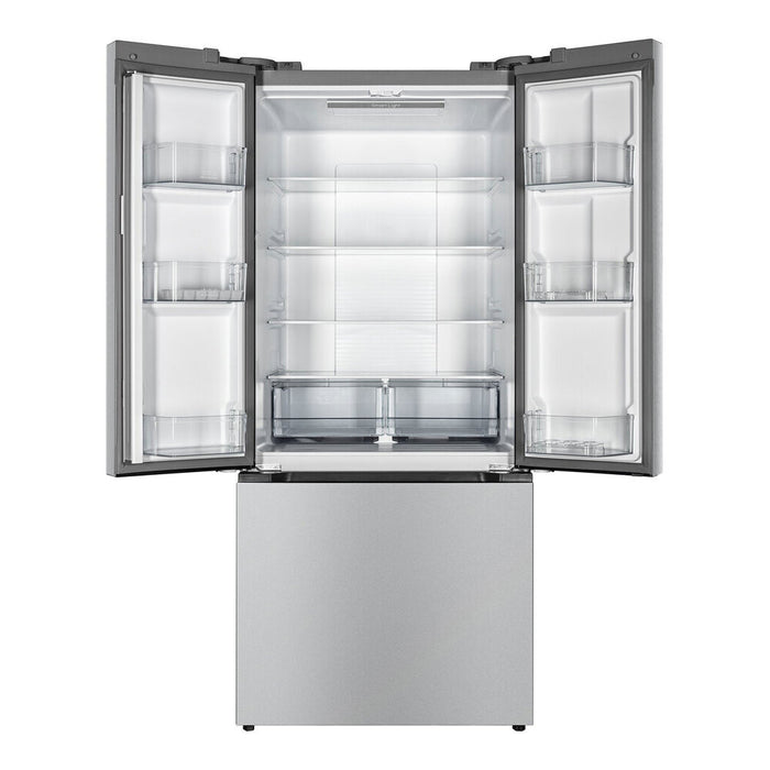 Verona VEFFD3018RISL 30 inch Freestanding French Door Refrigerator with 18.2 cu. ft. Capacity, Automatic Ice Maker, Recessed Handle