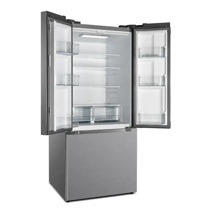 Verona VEFFD3018RISL 30 inch Freestanding French Door Refrigerator with 18.2 cu. ft. Capacity, Automatic Ice Maker, Recessed Handle