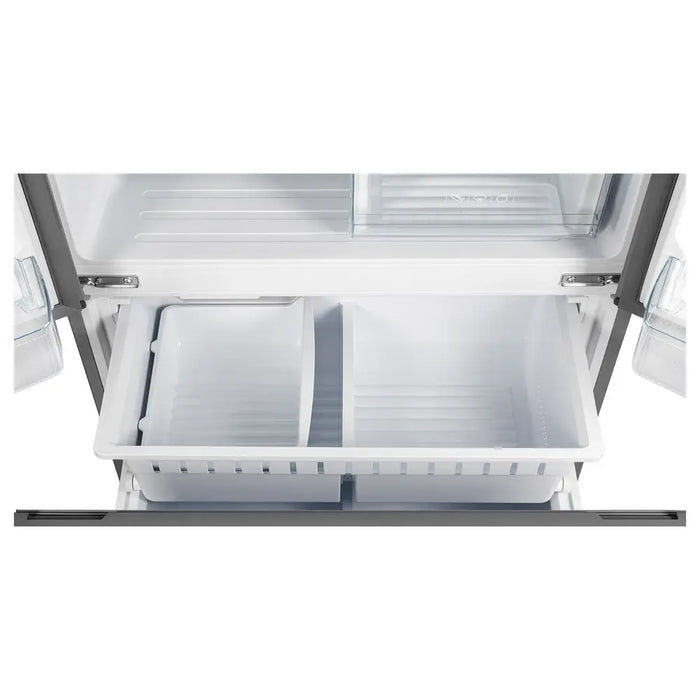 Verona VEFFD3620RISL 36 inch Freestanding French Door Refrigerator with 20.3 cu. ft. Capacity, Automatic Ice Maker, Recessed Handle