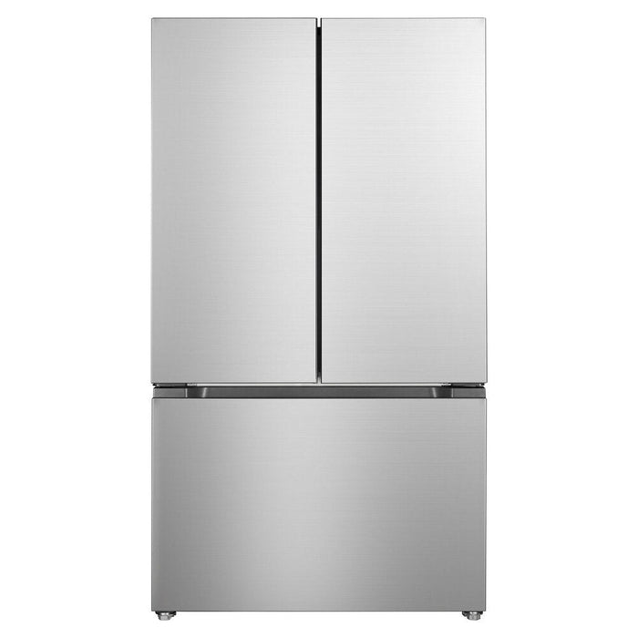 Verona VEFFD3620RISL 36 inch Freestanding French Door Refrigerator with 20.3 cu. ft. Capacity, Automatic Ice Maker, Recessed Handle
