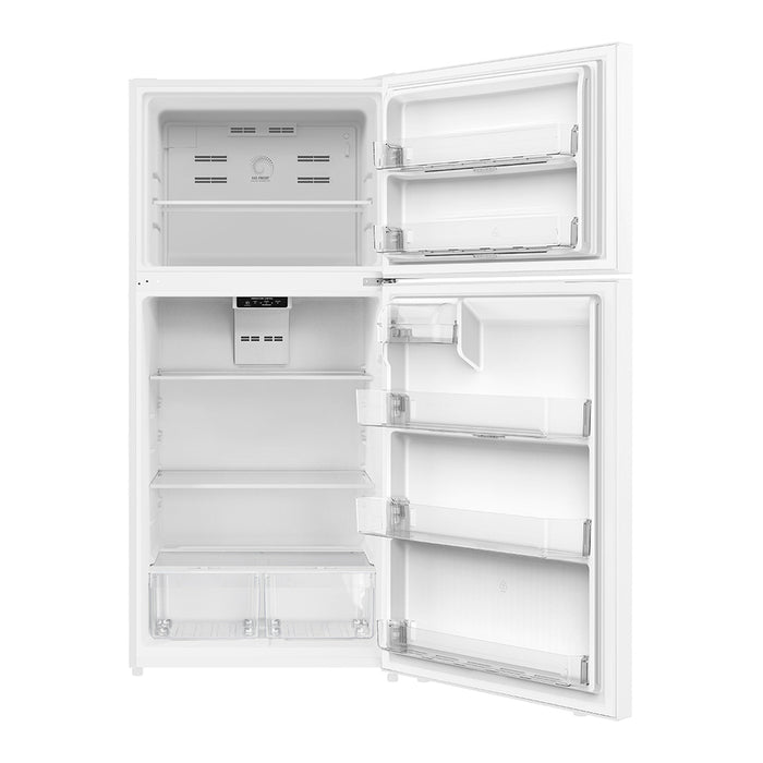 Verona VEFTF3018R 30 inch Top Freezer Refrigerator with 18.1 cu. ft. Total Capacity, LED Lighting, Reversible Doors, Gallon Door Storage, Recessed Handle, Energy Star