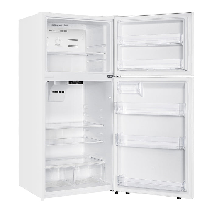 Verona VEFTF3018R 30 inch Top Freezer Refrigerator with 18.1 cu. ft. Total Capacity, LED Lighting, Reversible Doors, Gallon Door Storage, Recessed Handle, Energy Star