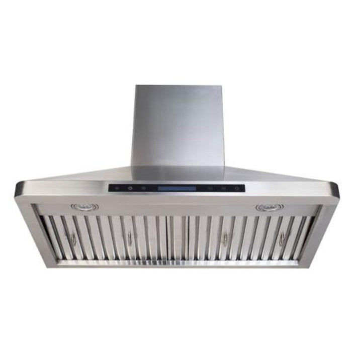 Verona VEHOOD36CH 36 inch Chimney Wall Hood with 600 CFM, Stainless Steel Baffle Filters, LED Lighting, Remote Controller in Stainless Steel