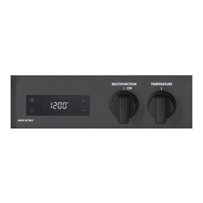 Verona VMFSGE365EE 36 inch Ultima Midnight Collection Freestanding Dual Fuel Range with 5 Sealed SABAF Brass Burners, 5 cu. ft. Oven Capacity in Matte Black
