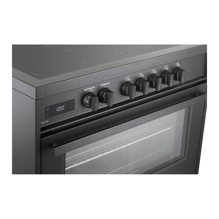 Verona VMFSIE365EE 36 inch Ultima Midnight Collection Freestanding Induction Range with 5 Elements, 5 cu. ft. Oven Capacity, Touch Control Clock in Matte Black