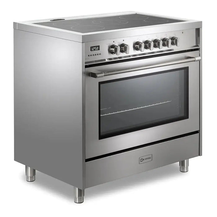 Verona VPRFSEE365SS 36 inch Prima Series Freestanding Electric Range with 5 Elements, 5 cu. ft. Oven Capacity, Digital Clock, Timer in Stainless Steel