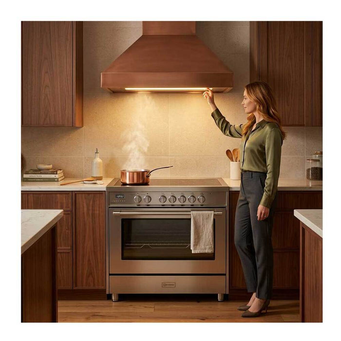 Verona VPRFSEE365SS 36 inch Prima Series Freestanding Electric Range with 5 Elements, 5 cu. ft. Oven Capacity, Digital Clock, Timer in Stainless Steel