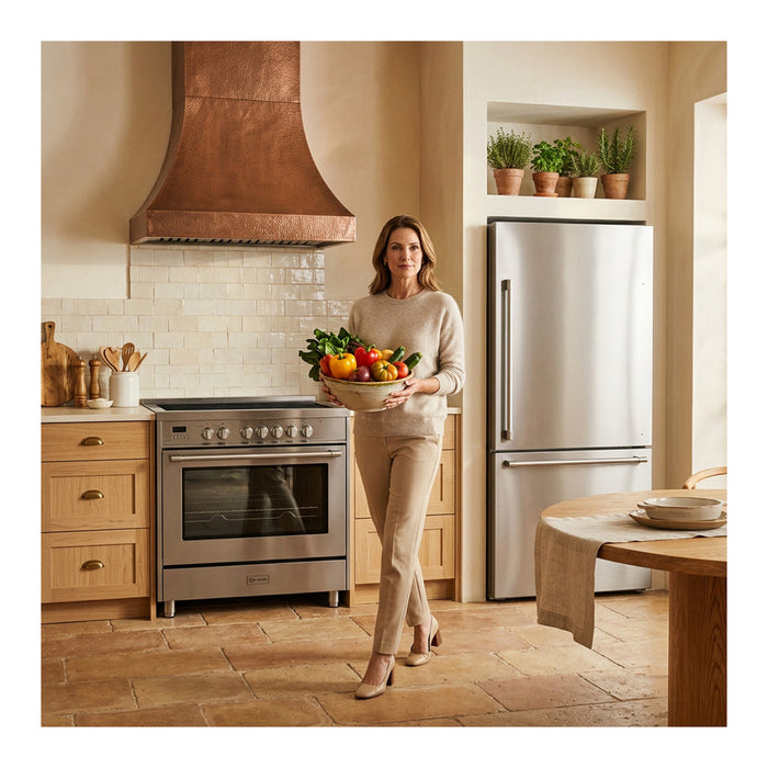 Verona VPRFSEE365SS 36 inch Prima Series Freestanding Electric Range with 5 Elements, 5 cu. ft. Oven Capacity, Digital Clock, Timer in Stainless Steel