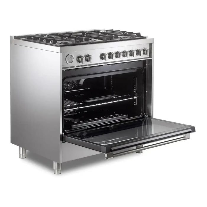 Verona VPRFSGG365SS 36 inch Prima Series Freestanding Gas Range with 5 Sealed Burners, 5 cu. ft. Oven Capacity, Temperature Gauge in Stainless Steel