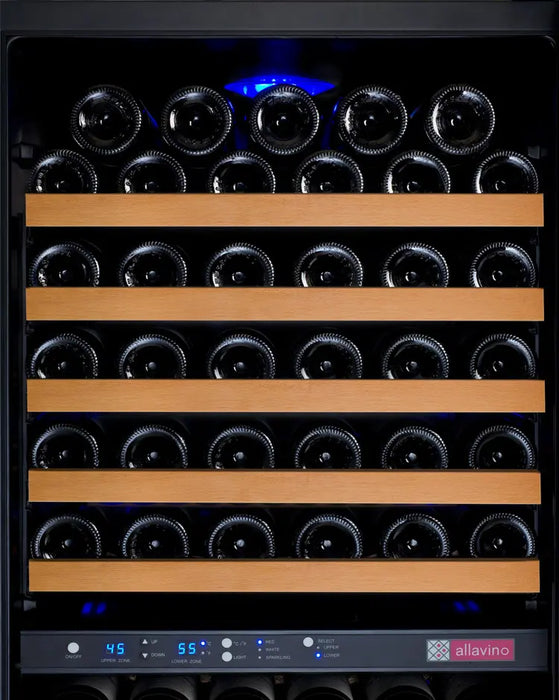 Allavino 24" Wide FlexCount II Tru-Vino 172 Bottle Dual Zone Black Right Hinge Wine Refrigerator