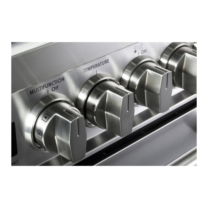 Verona VUFSGE365DSS 36 inch Ultima Collection Double Oven Dual Fuel Range with 5 Brass Burners, 4.1 cu. ft. Total Oven Capacity