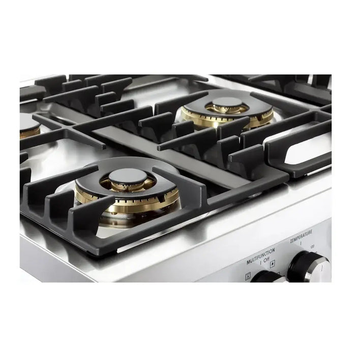 Verona VUFSGE365 36 inch Ultima Collection Freestanding Dual Fuel Range with 5 Sealed SABAF Brass Burners, 5 cu. ft. Oven Capacity