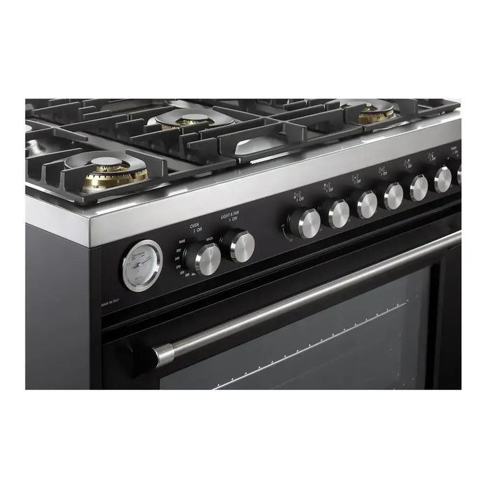 Verona VUFSGG365 36 inch Ultima Collection Freestanding Gas Range with 5 Sealed SABAF Brass Burners, 5 cu. ft. Oven Capacity, Temperature Gauge