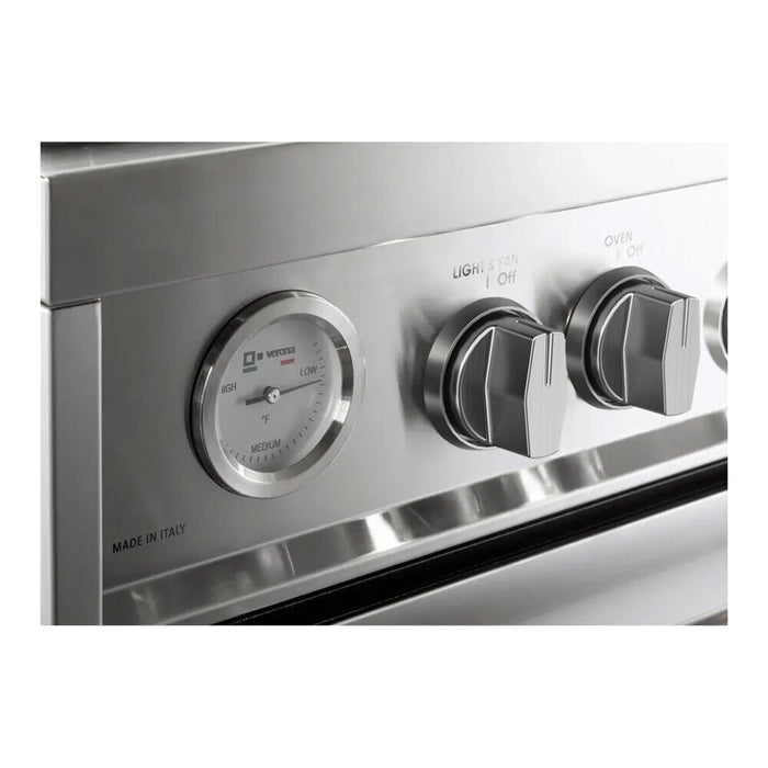Verona VUFSGG486DSS 48 inch Ultima Collection Gas Range with 6 Brass Burners, 5.2 cu. ft. Oven Total Capacity, LP Conversion Kit, Analog Temperature Indicator