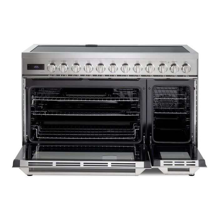 Verona VUFSIE487DSS 48 inch Ultima Collection Induction Range with 7 Elements, Griddle, 6.5 cu. ft. Total Oven Capacity, Bridge Control, Digital Clock in Stainless Steel