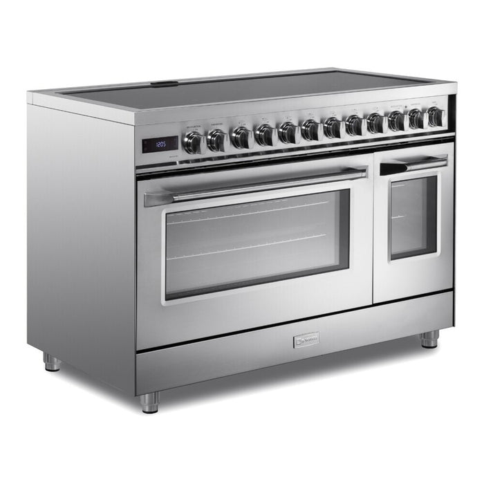 Verona VUFSIE487DSS 48 inch Ultima Collection Induction Range with 7 Elements, Griddle, 6.5 cu. ft. Total Oven Capacity, Bridge Control, Digital Clock in Stainless Steel