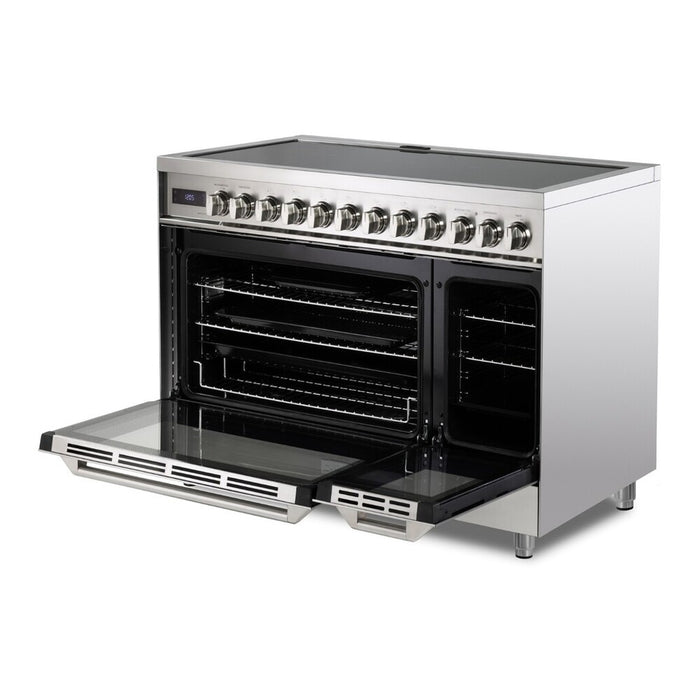 Verona VUFSIE487DSS 48 inch Ultima Collection Induction Range with 7 Elements, Griddle, 6.5 cu. ft. Total Oven Capacity, Bridge Control, Digital Clock in Stainless Steel