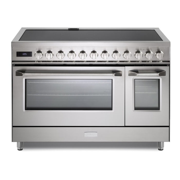 Verona VUFSIE487DSS 48 inch Ultima Collection Induction Range with 7 Elements, Griddle, 6.5 cu. ft. Total Oven Capacity, Bridge Control, Digital Clock in Stainless Steel