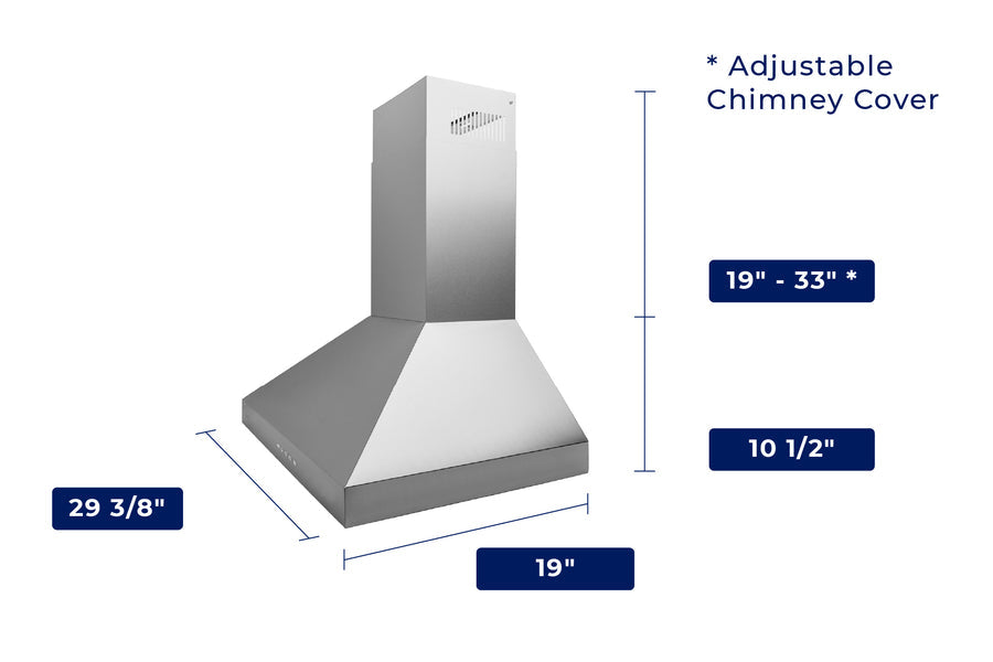 Hauslane | Wall Mount Range Hood with Stainless Steel Filters (WM-530-P)