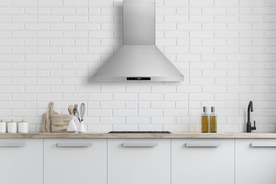 Hauslane | Wall Mount Touch Control Range Hood with Stainless Steel Filters in Stainless Steel (WM-538SS)