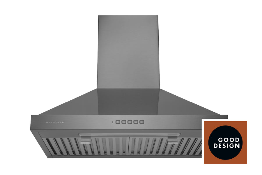 Hauslane | 30 Inch Wall Mount Range Hood with Stainless Steel Filters in Black Stainless Steel (WM-590BSS-30)