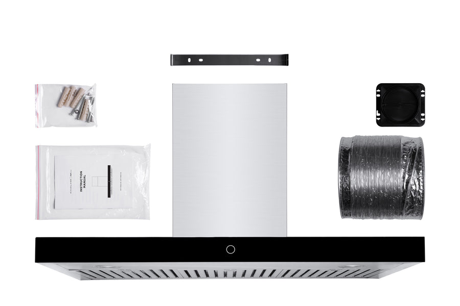 Hauslane | Wall Mount Touch Control T-Shaped Range Hood with Stainless Steel Filters in Stainless Steel (WM-739SS)