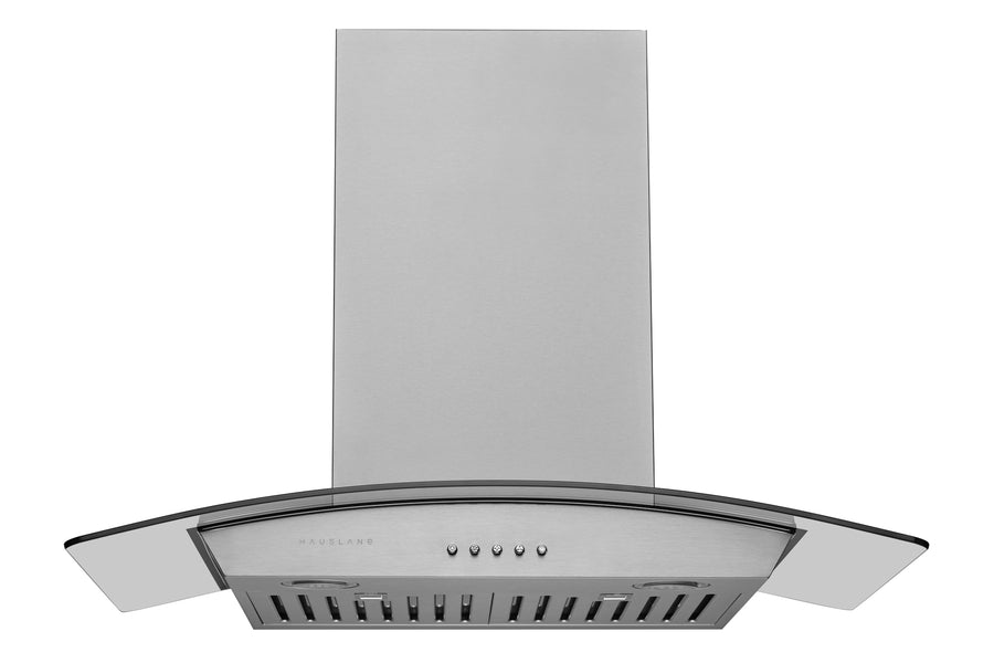 Hauslane | Wall Mount Range Hood with Tempered Glass in Stainless Steel (WM-630SS)