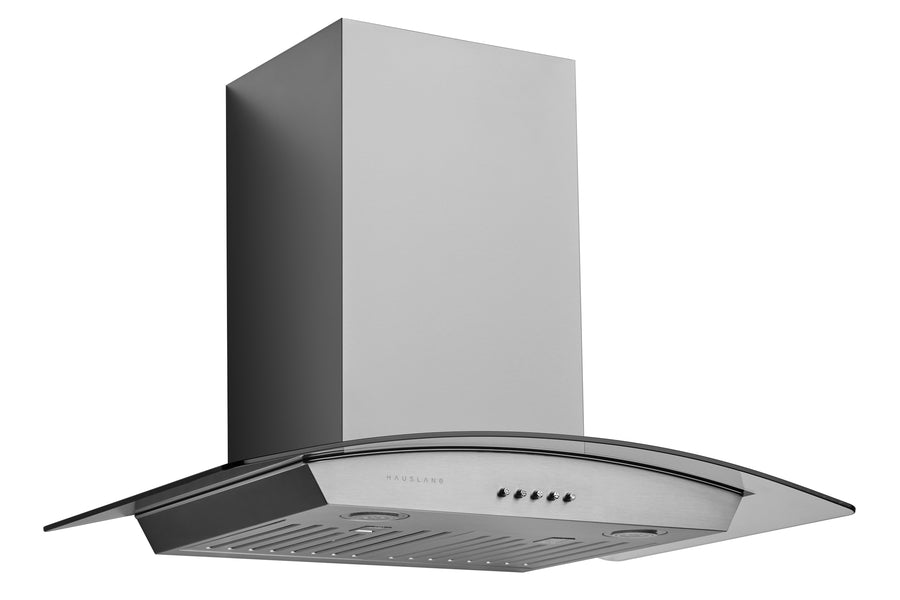 Hauslane | Wall Mount Range Hood with Tempered Glass in Stainless Steel (WM-630SS)